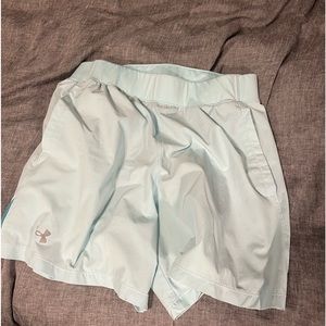 Blue under armor shorts for working out and running